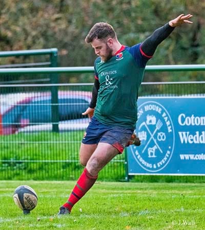 Charlie Milner kicking a conversion. Picture: Jim Wall