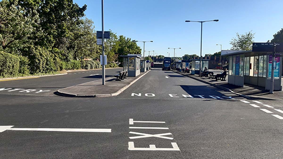 The bus station in Lichfield