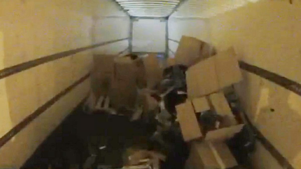 Image of the damage goods in one of the trailers