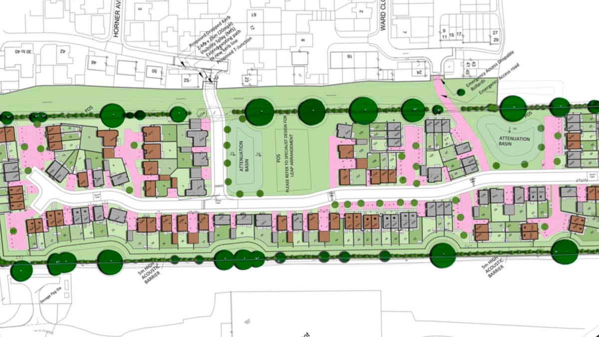 An artist's impression of the layout of the proposed development in Fradley