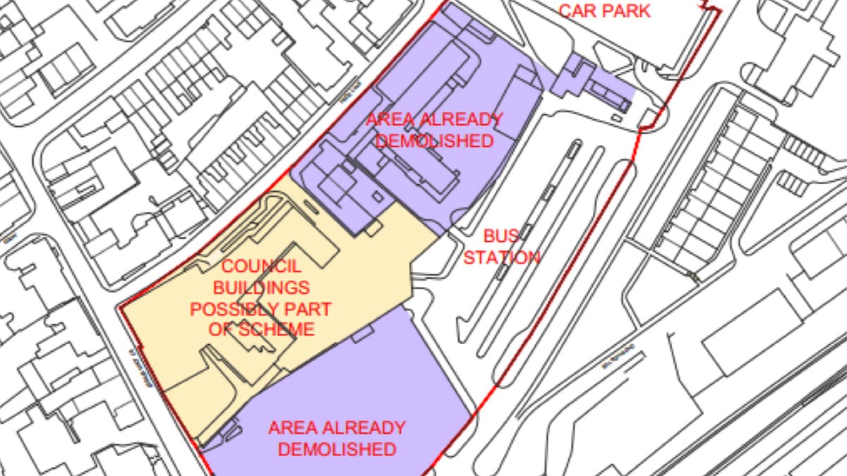A map showing the land earmarked for the Birmingham Road site development