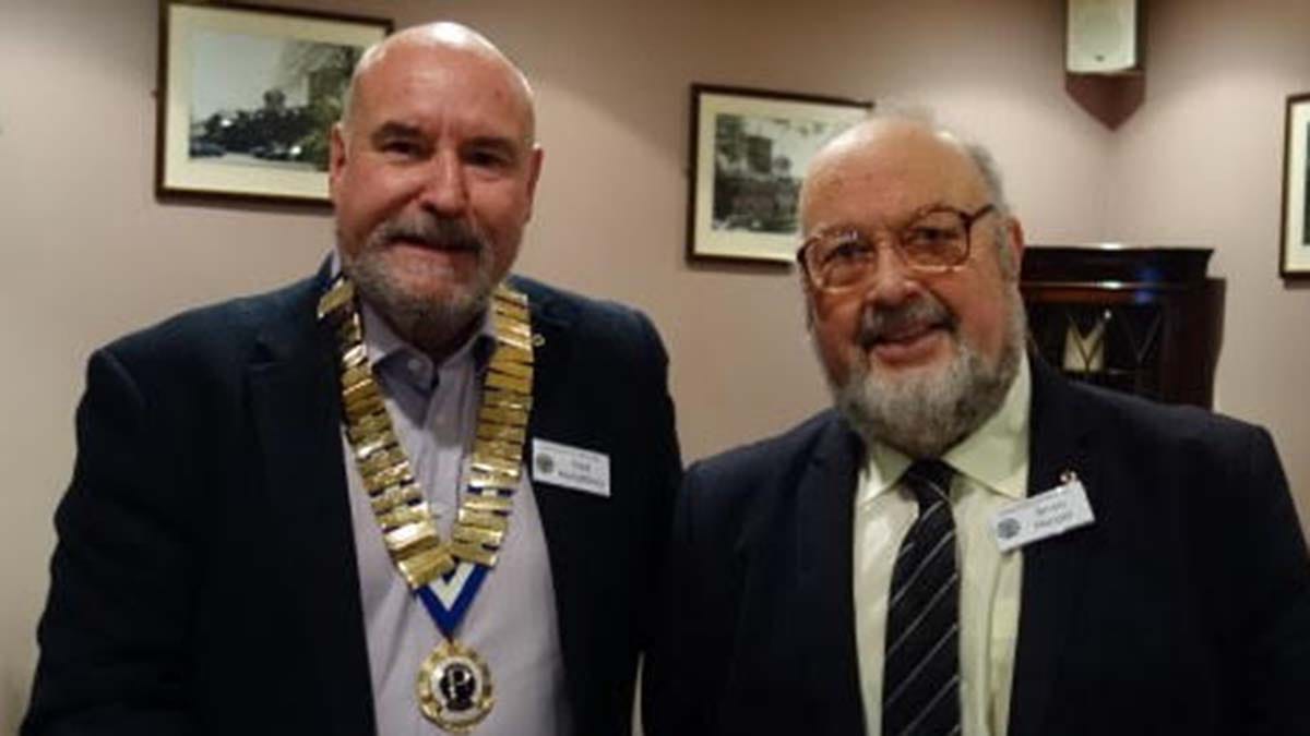 Paul Humphrey (left) with outgoing Chairman Brian Harper
