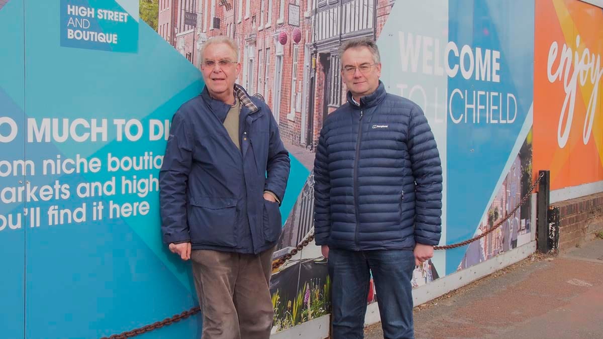 Cllr Hugh Ashton and Cllr Paul Ray at the Birmingham Road site