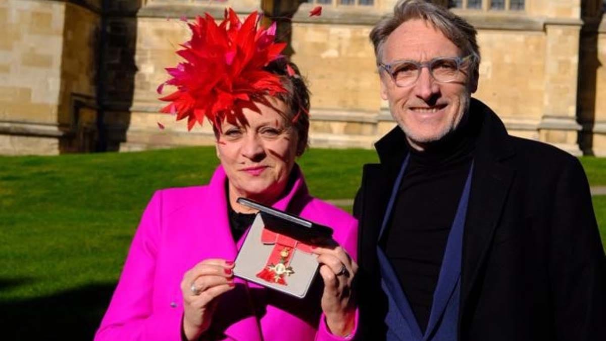 Karen Williams with her OBE and charity co-founder Chris Williams