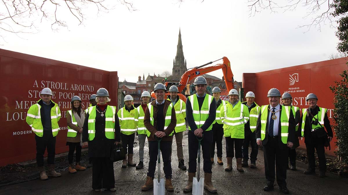 The groundbreaking ceremony at the new Pegasus Lichfield Bonds development