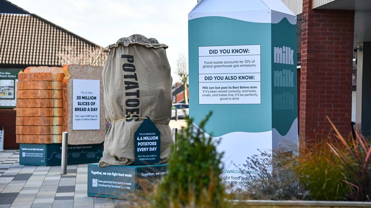 The giant food sculptures outside the Boley Park supermarket
