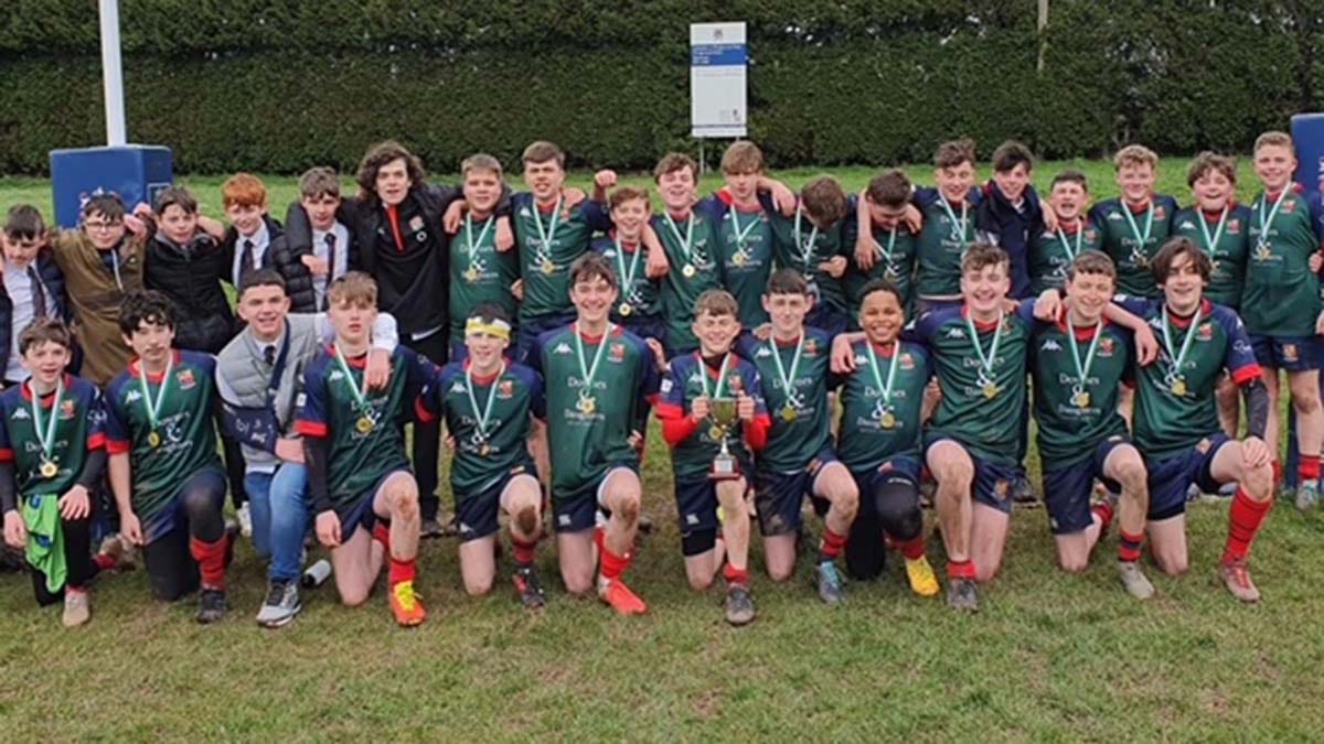 The victorious Lichfield RUFC under 14 team
