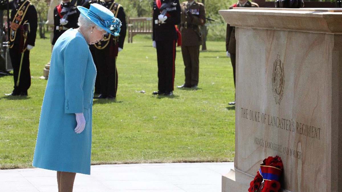 The Queen during a visit to the National Memorial Arboretum