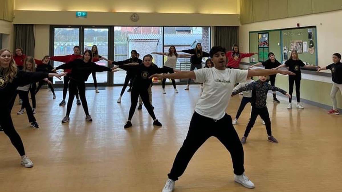 Karim Zeroual leading a session with LCA Academy of Performing Arts in Lichfield