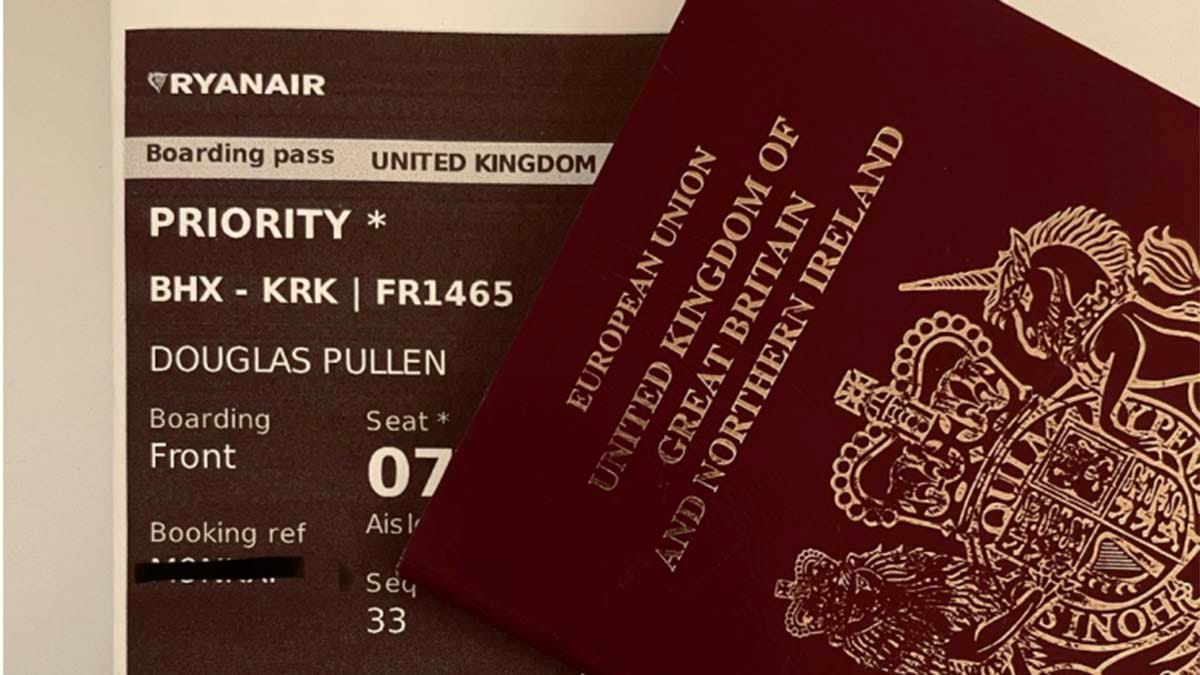 The picture of Cllr Pullen's passport and ticket