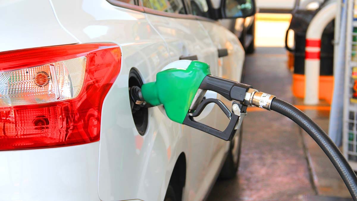 Filling a car with petrol