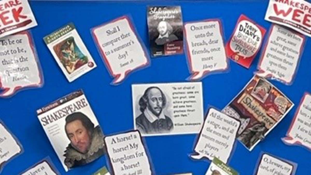 A Shakespeare Week display