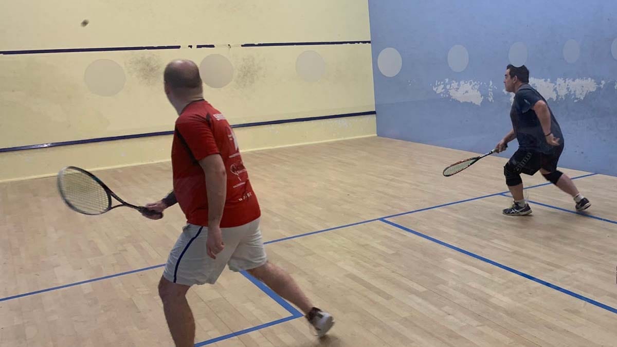 Players competing in the squash tournament at Burntwood Leisure Centre