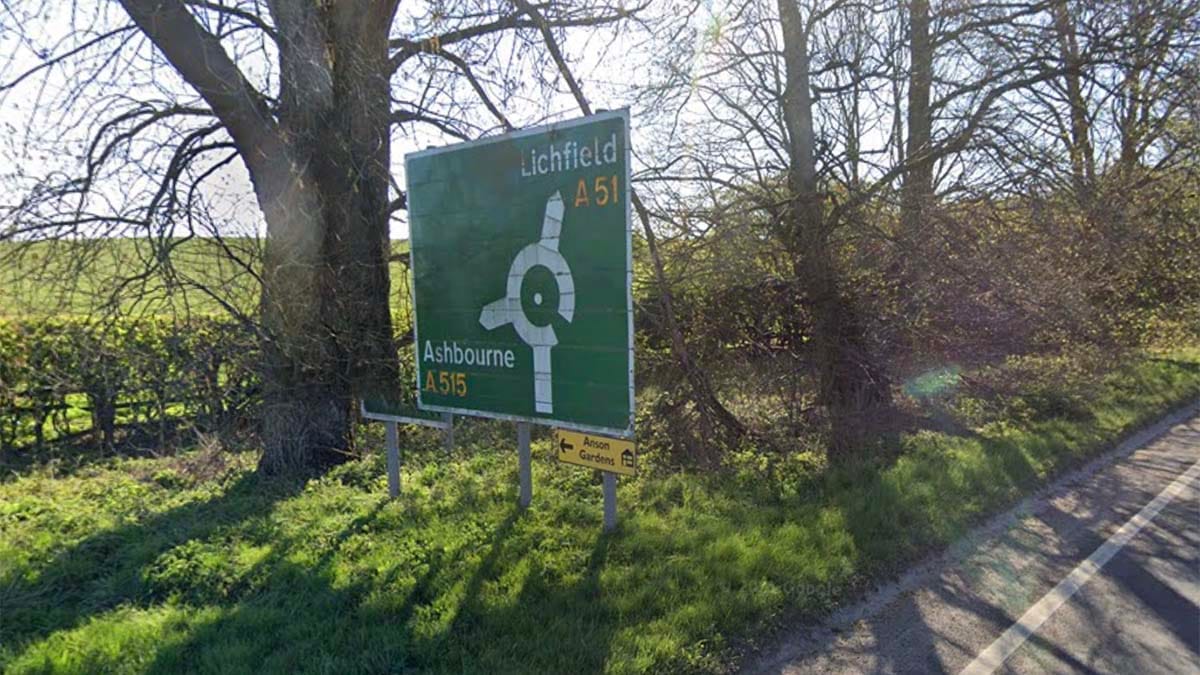 The roadside area where a man has been living in a tent