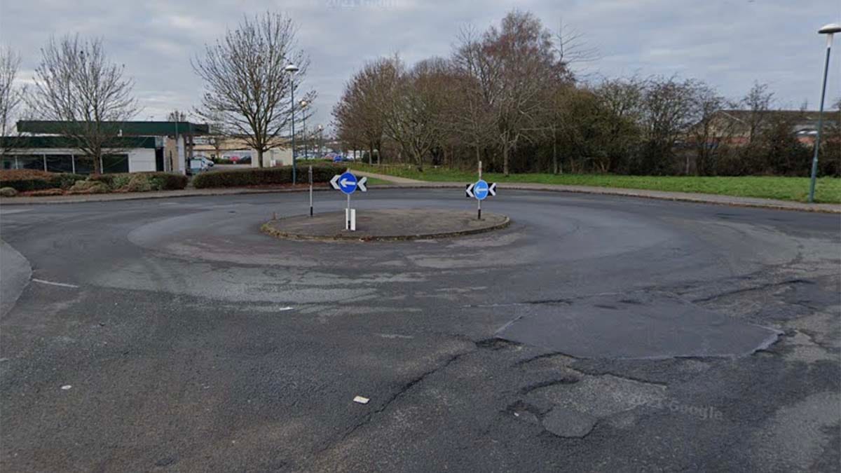 The traffic island in Burntwood