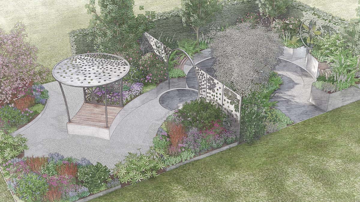 The plans for Karen Tatlow's Cancer Research UK show garden