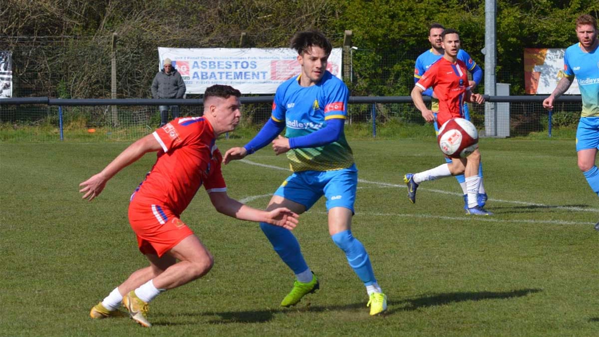 Action from Chasetown v Carlton Town. Picture: Paul Mullins