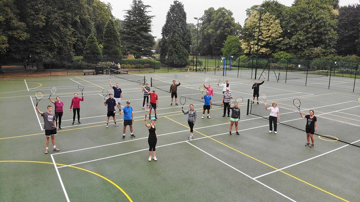 Members of the Beacon Park Tennis group on the court
