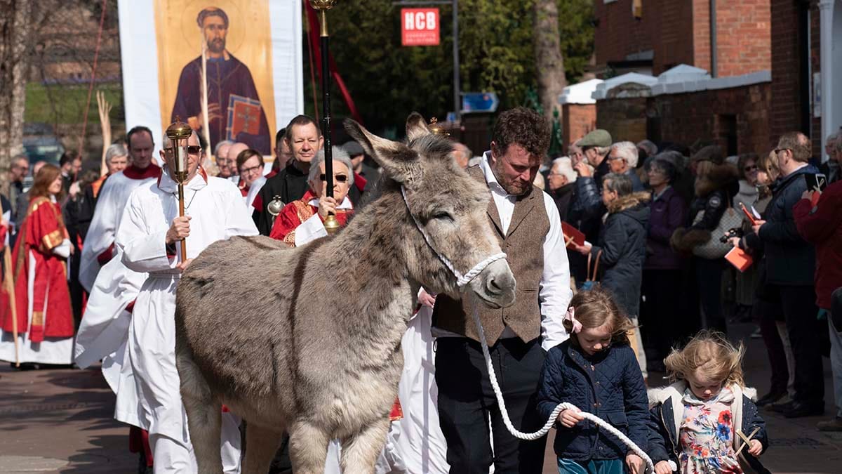 The Palm Sunday procession in Lichfield