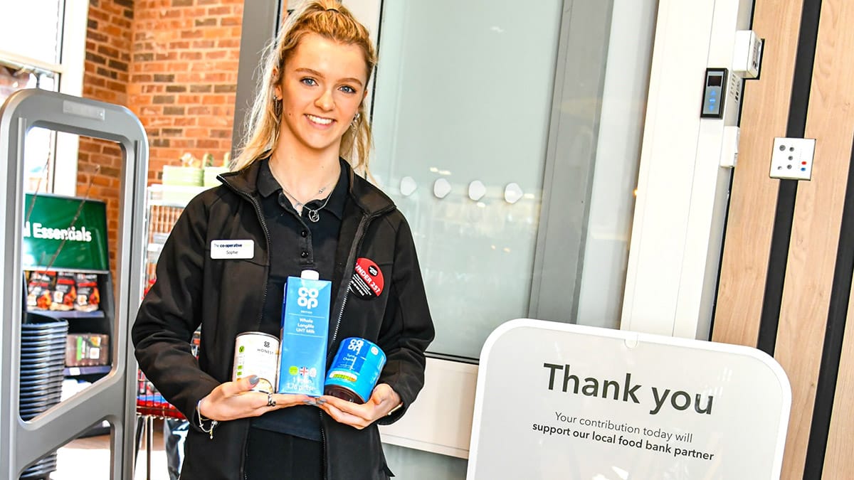 The launch of the Central England Co-op Easter food bank appeal