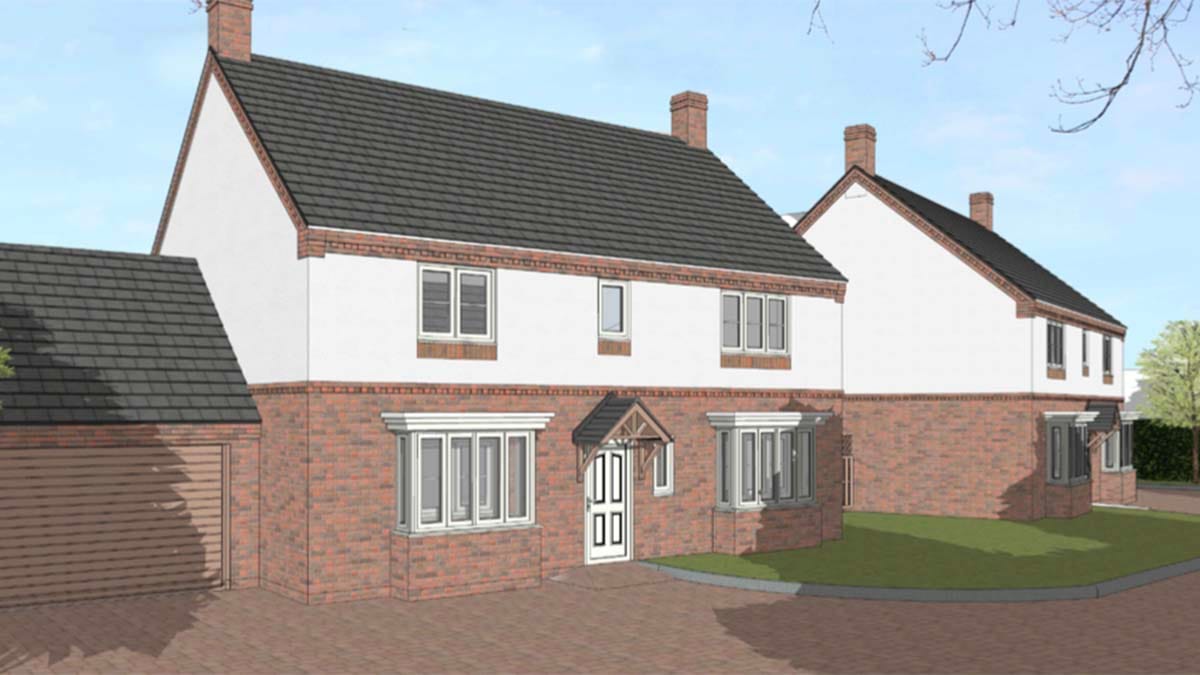An artist's impression of the proposed new homes in Longdon Green
