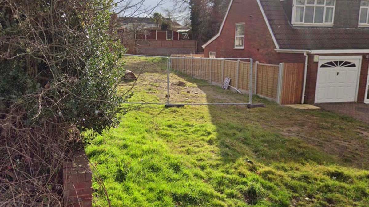 The land earmarked for three new houses in Burntwood. Picture: Google Streetview