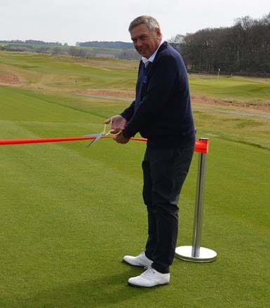 The ribbon being cut on the new holes at Whittington Heath Golf Club