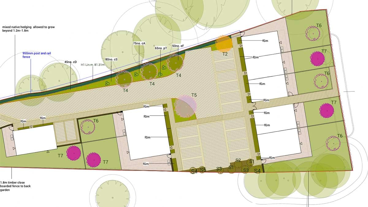Part of the landscaping plan for the former Lichfield Health and Fitness Centre site