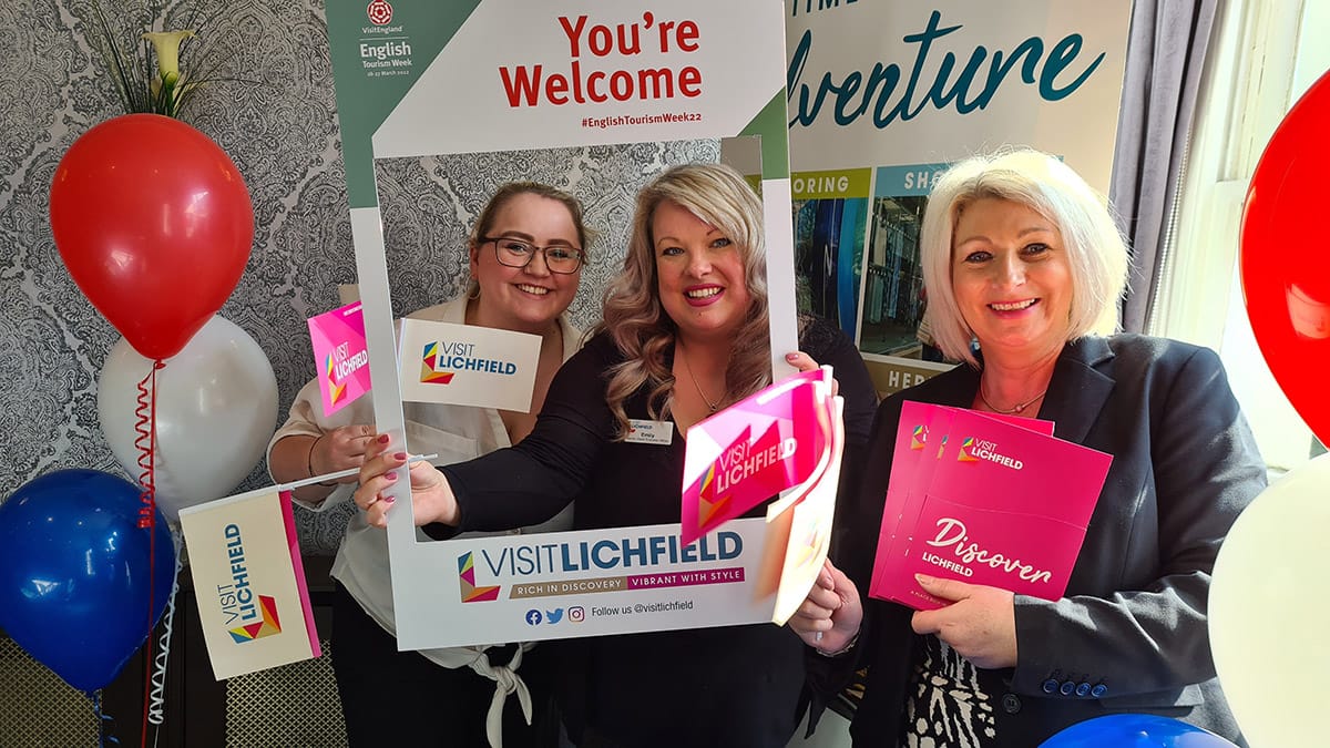 Visit Lichfield team members Kirsty McMahon, Emily Waldron and Lisa Clemson