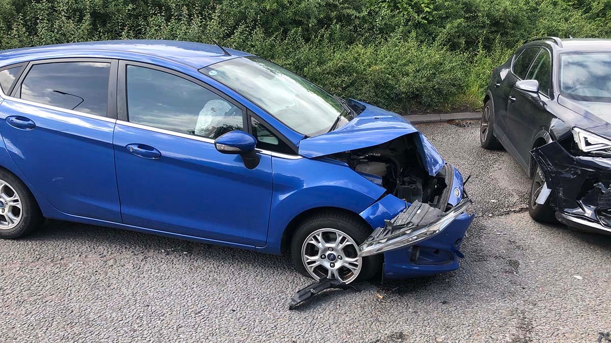 The aftermath of the head-on crash in Fradley