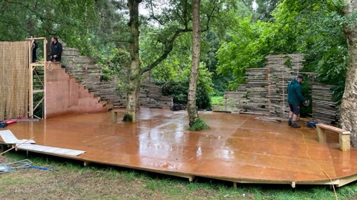 The Shakespeare in the Park stage taking shape