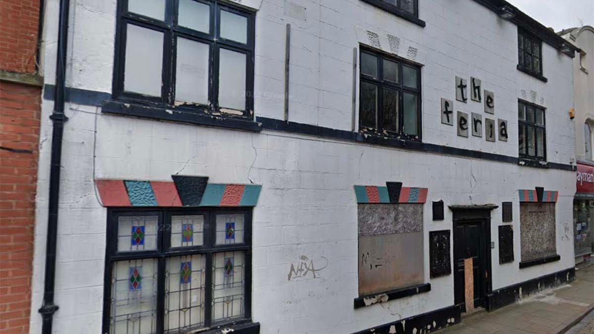A boarded up building in Lichfield city centre