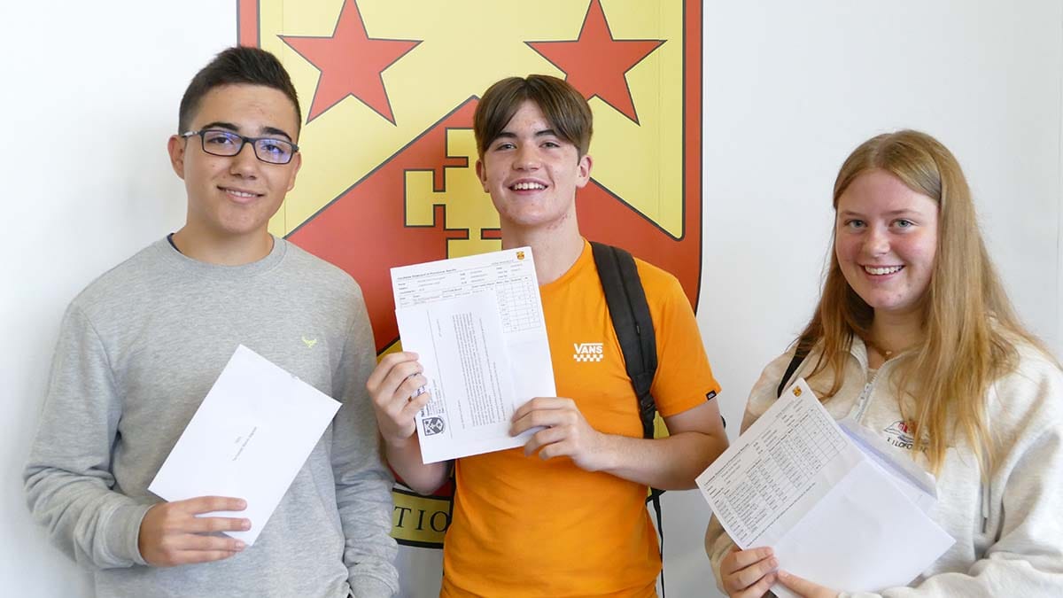 Nether Stowe School students with their GCSE results