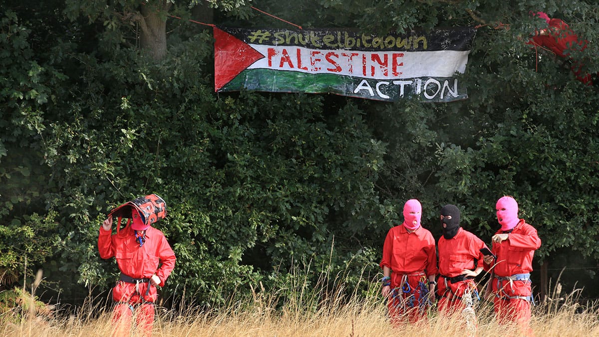 Palestine Action supporters in Shenstone