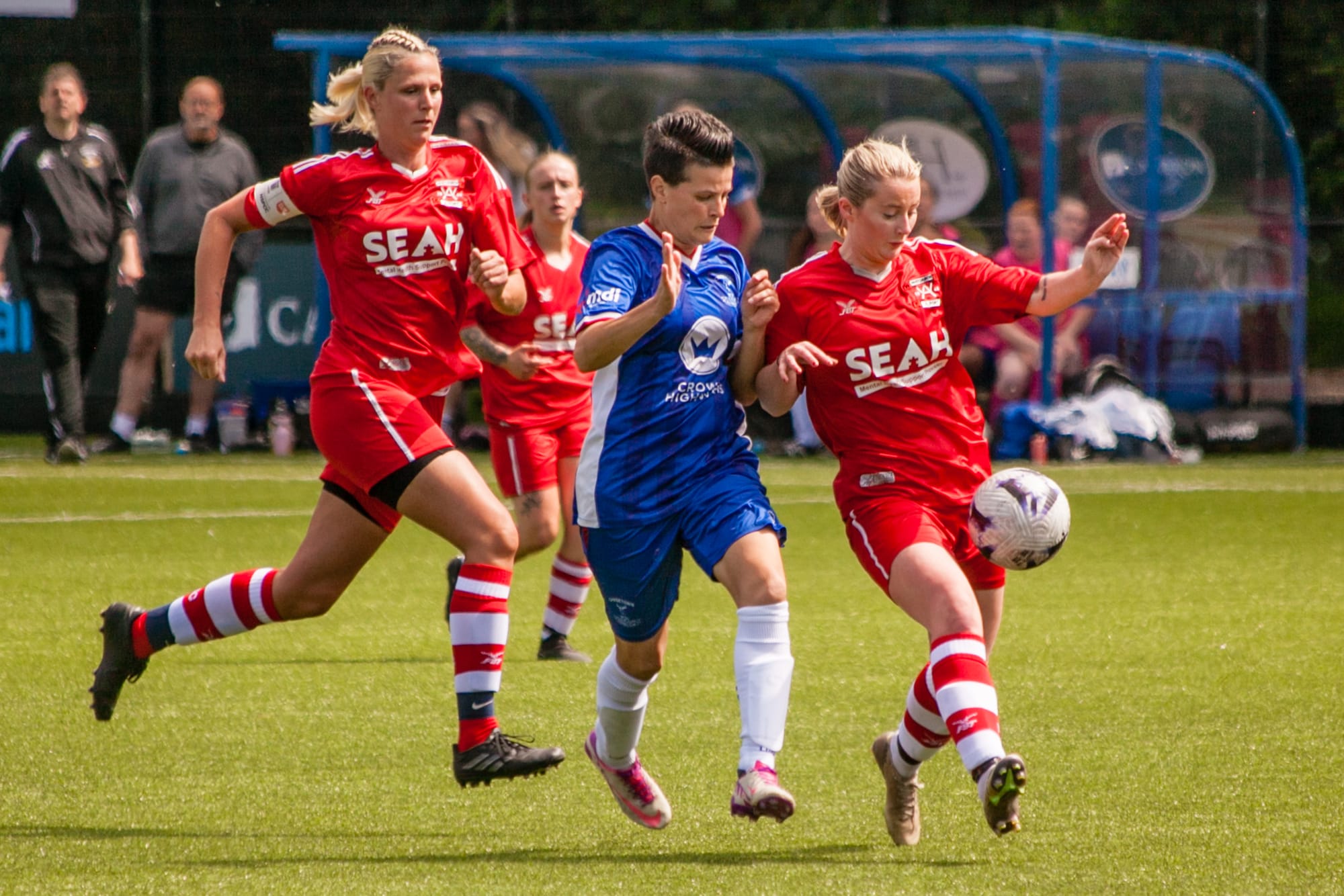Kaz Clough trying to win the ball