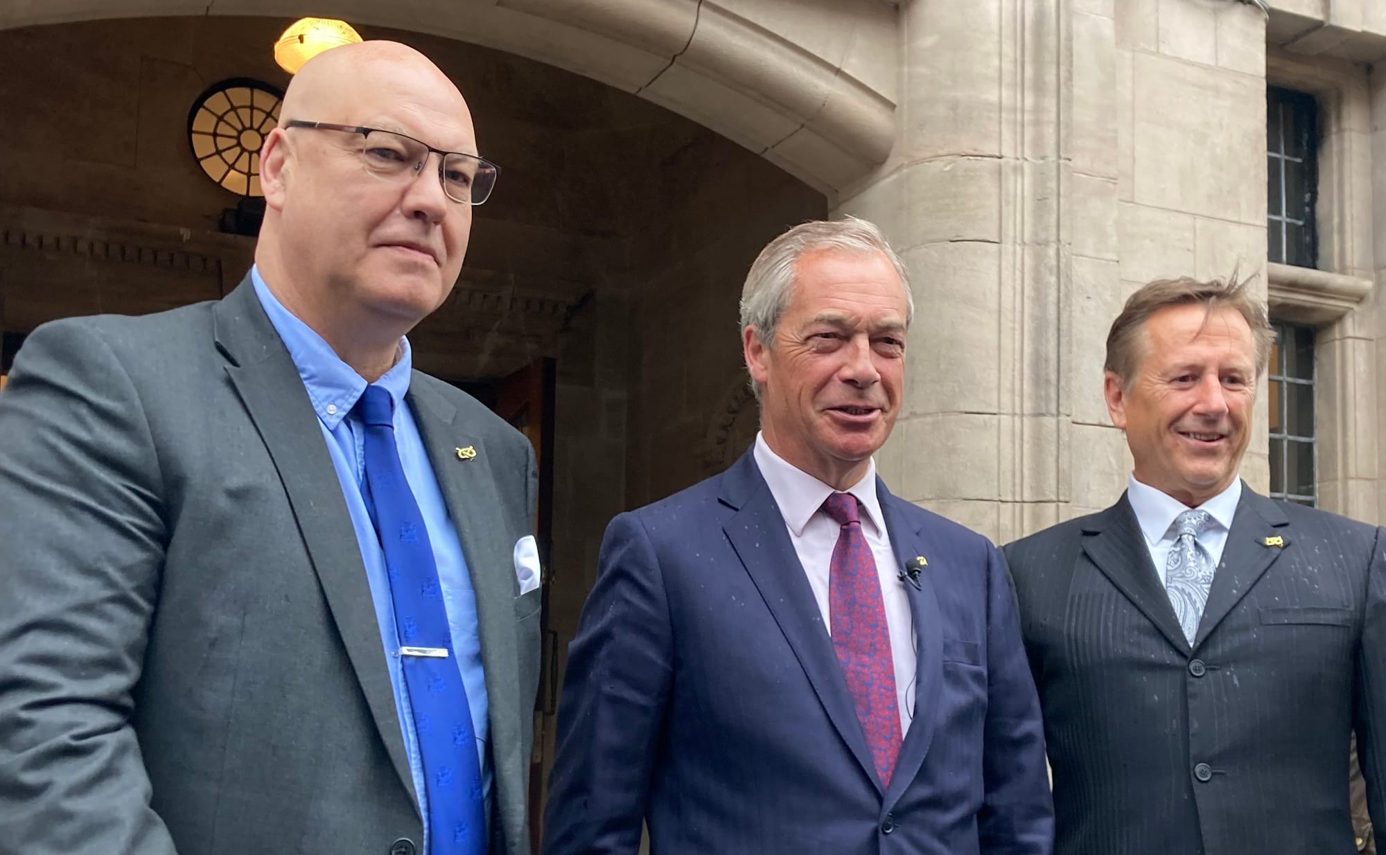Cllr Ian Cooper with Nigel Farage and Cllr Martin Murray