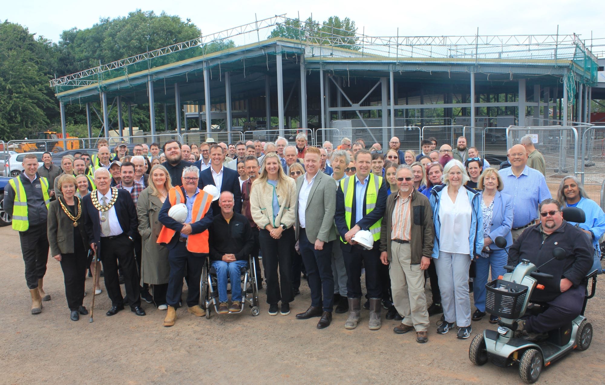 The topping out ceremony at the new leisure centre in Lichfield