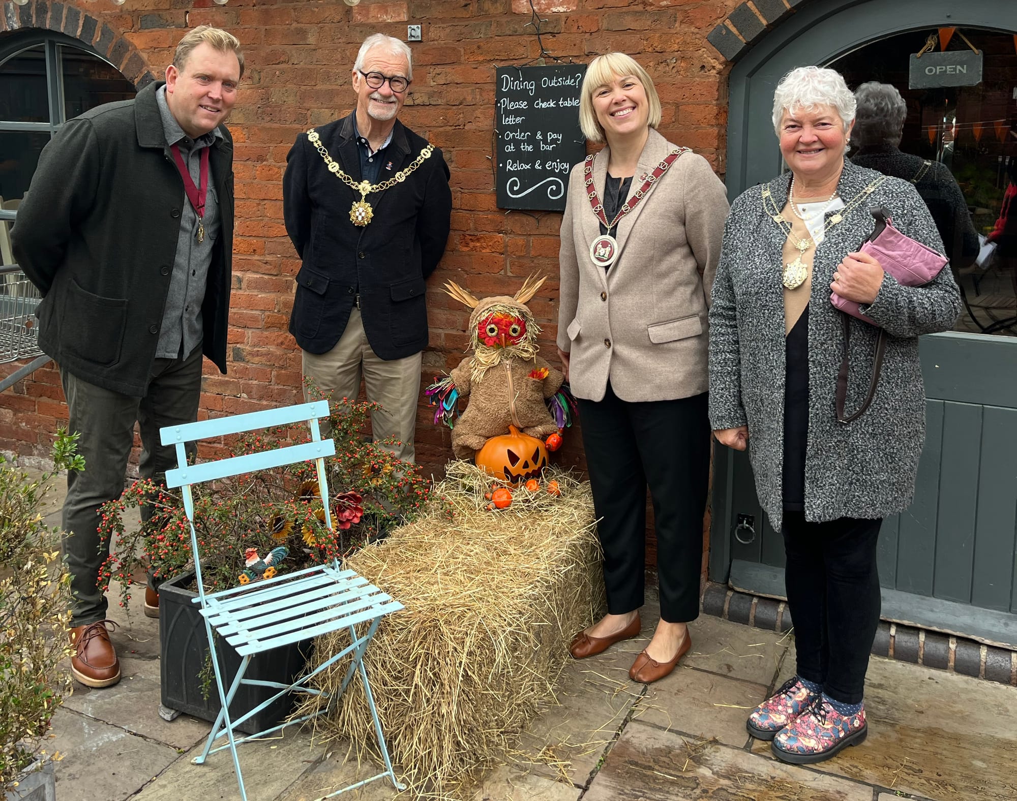 Judging at the Heart of the Country Shopping Village scarecrow festival