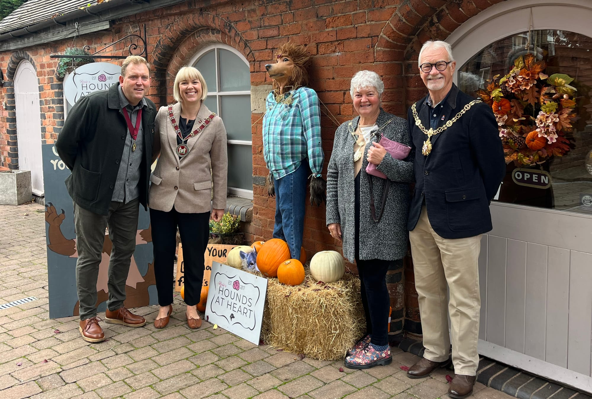 Judging at the Heart of the Country Shopping Village scarecrow festival