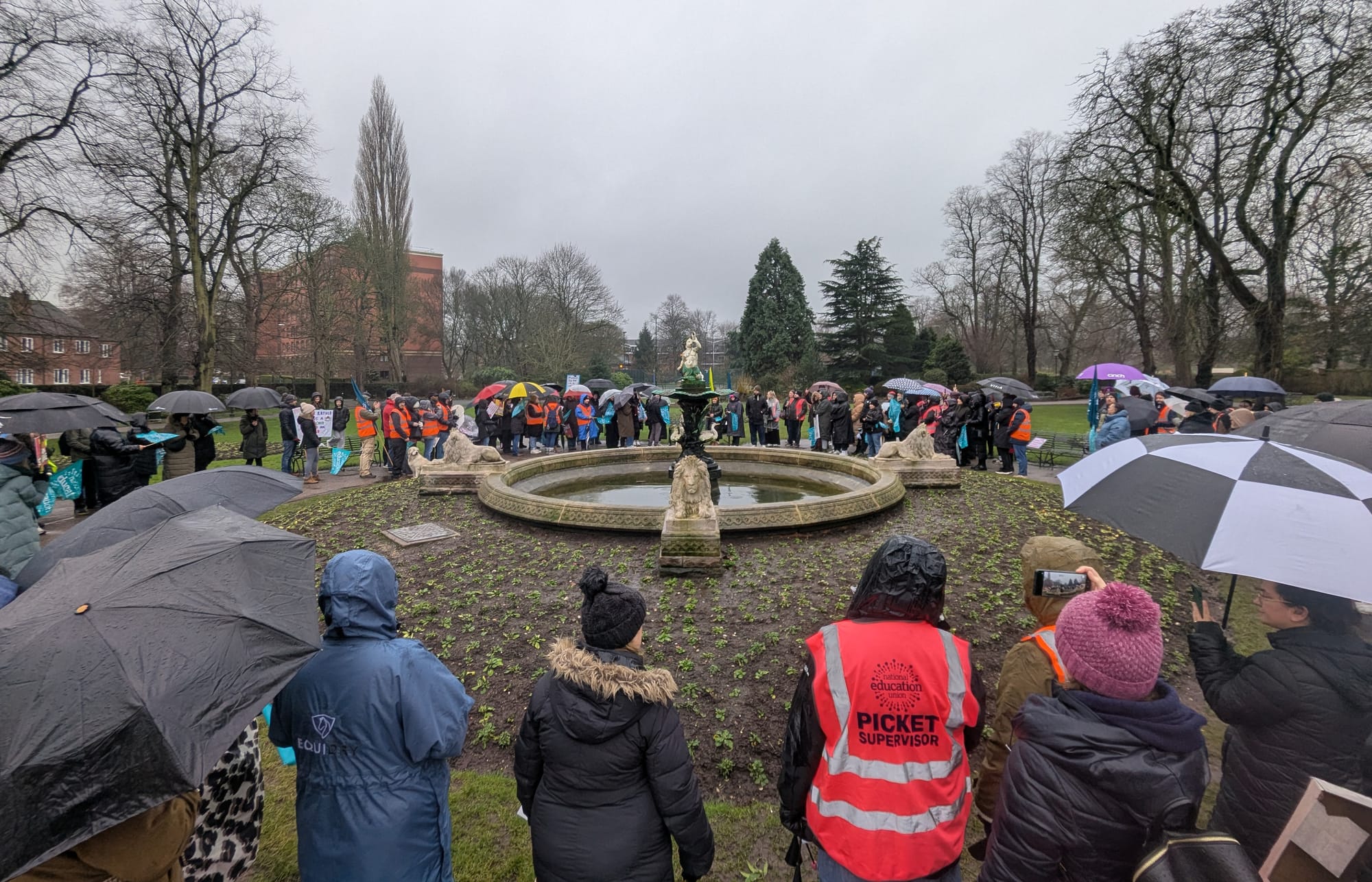 The rally against planned redundancies at the Arthur Terry Learning Partnership