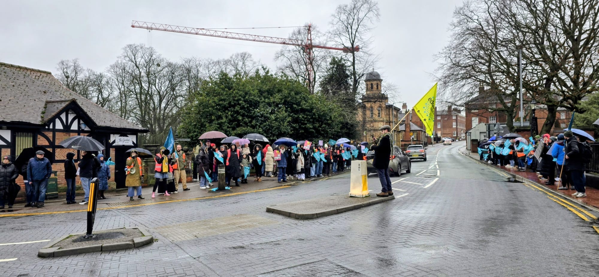 The rally against planned redundancies at the Arthur Terry Learning Partnership