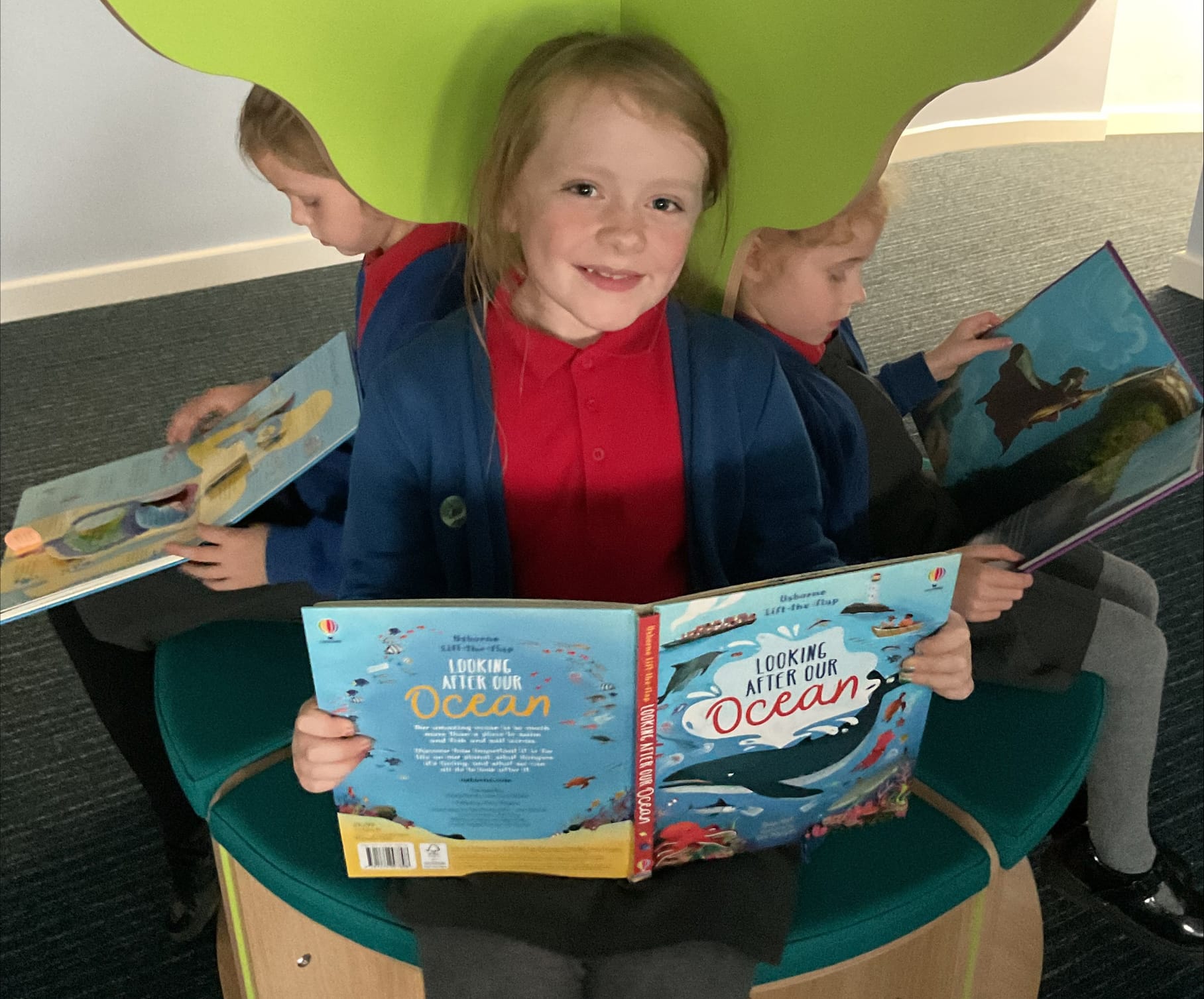 Children enjoying the new library at Ridgeway Primary Academy