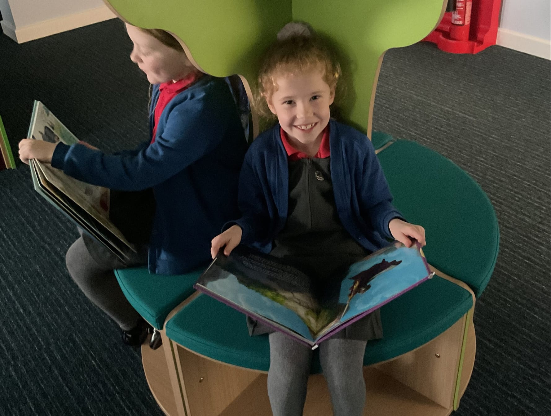 Children enjoying the new library at Ridgeway Primary Academy