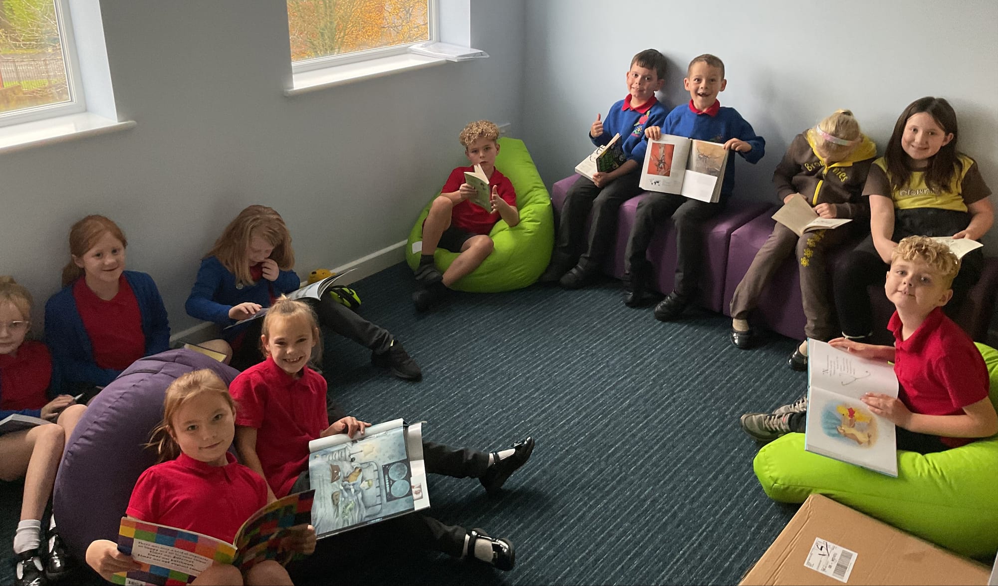 Children enjoying the new library at Ridgeway Primary Academy