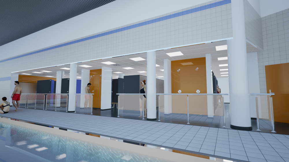 An artist's impression of the new changing facilities at Burntwood Leisure Centre