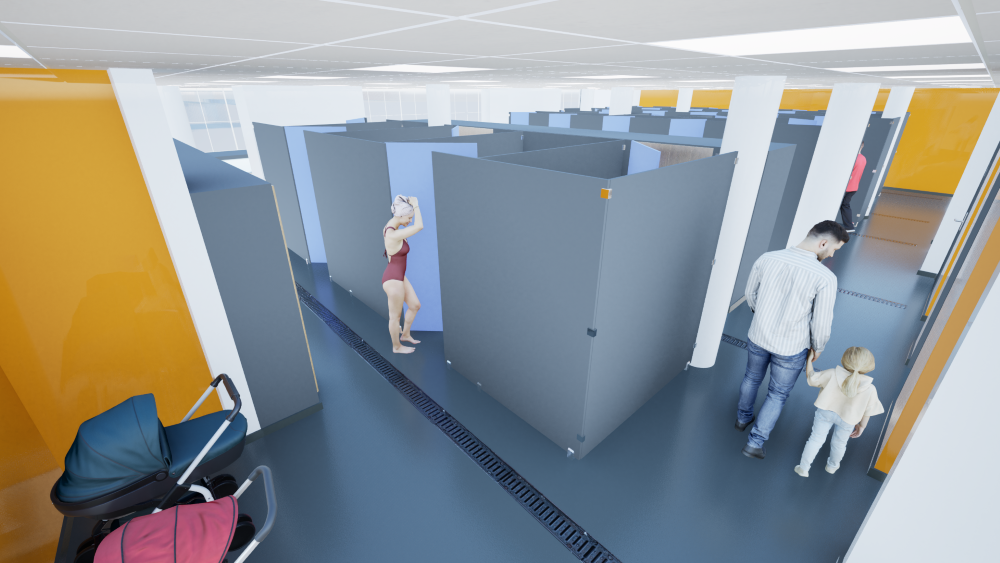 An artist's impression of the new changing facilities at Burntwood Leisure Centre