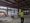 A workman inside the new cinema development