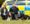 Maggie Gwynne and PC Steve Cartlidge with Jasper and Echo