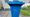 Blue recycling bin