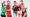 People dressed in Christmas clothes for Elf Day